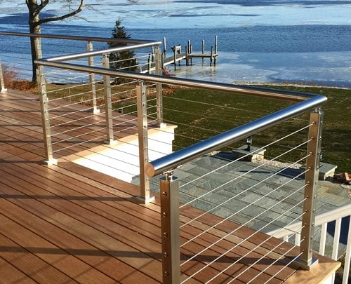 fascia stainless steel balcony cable railing